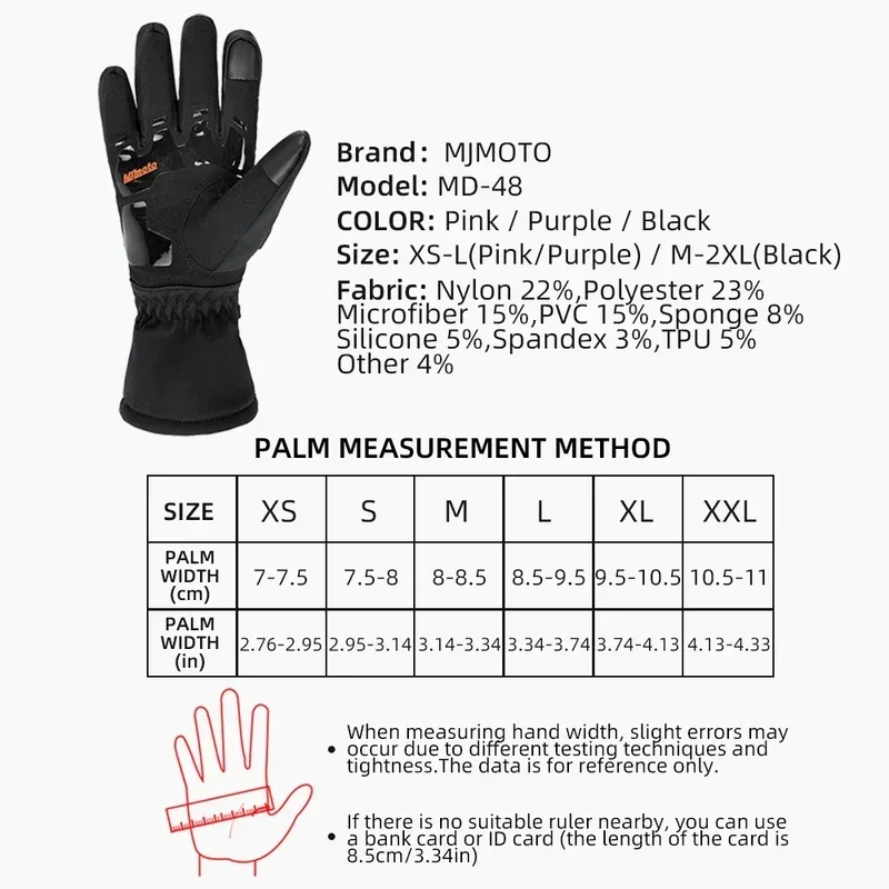 MJMOTO Winter Thermal Coldproof Motorcycle Gloves Universal Adult Protective Riding Equipment for Snow Motocross Offroad Cycling