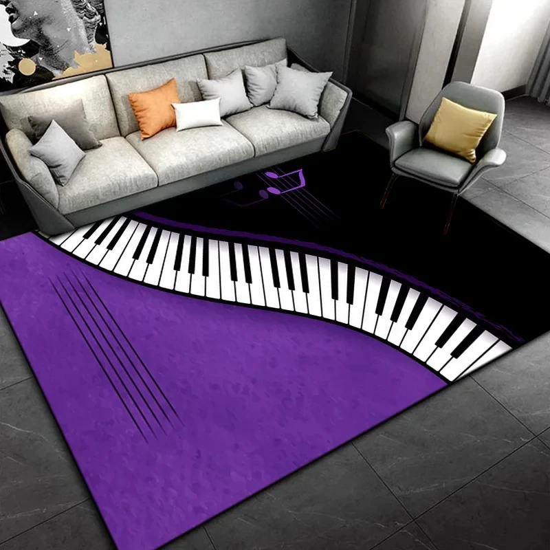 Classical Music Piano Keyboard Area Rug,Carpet Rug for Living Room Bedroom Sofa Doormat Decor Home Yoga Soft Non-slip Floor Mat