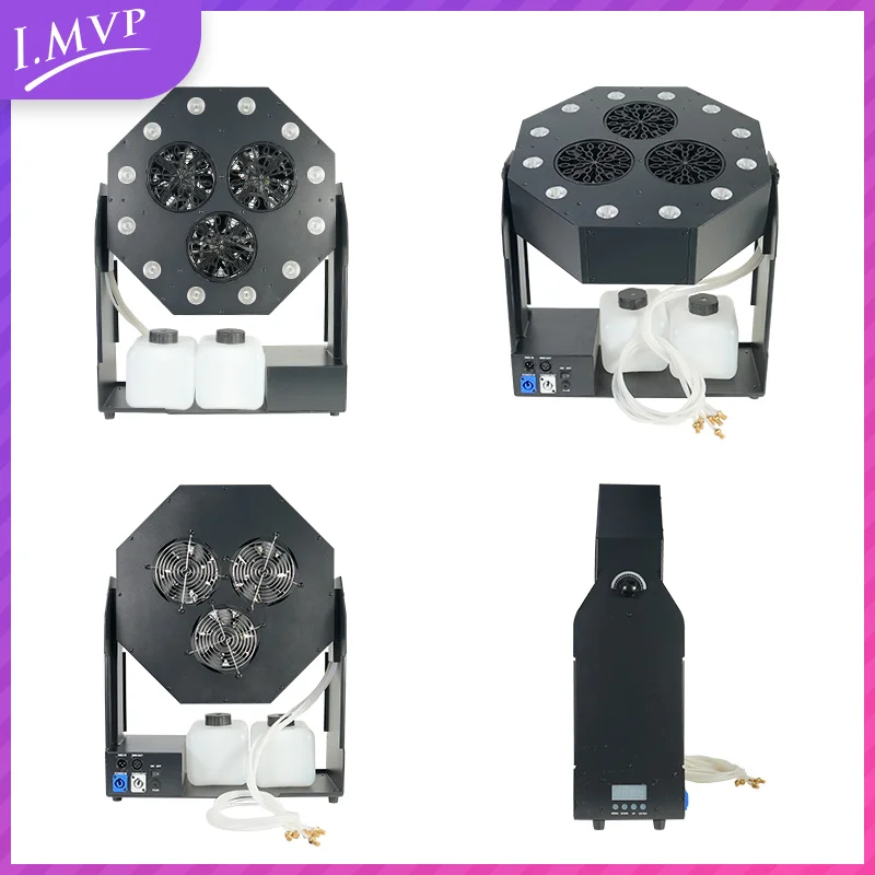 Stage Effect Bubble Machine DMX512 RGBW LED 12x8W Drie Hoofd Bubble Making Machine voor Bruiloftsfeest