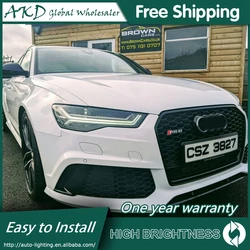 Headlights Car For AUDI A6 2012–2018 C7 12V DRL Hella H7 LED Bi Xenon Bulb Fog Lights Car Decorations Accessories A6 L Head Lamp