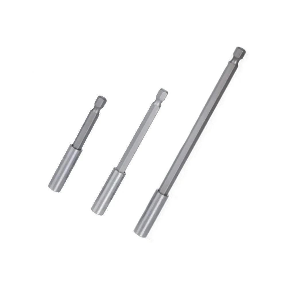 3pcs Magnetic Holder Screwdriver Bit Hex Shank Carbon Steel Connecting Rod Extended Sleeve Hand Tools