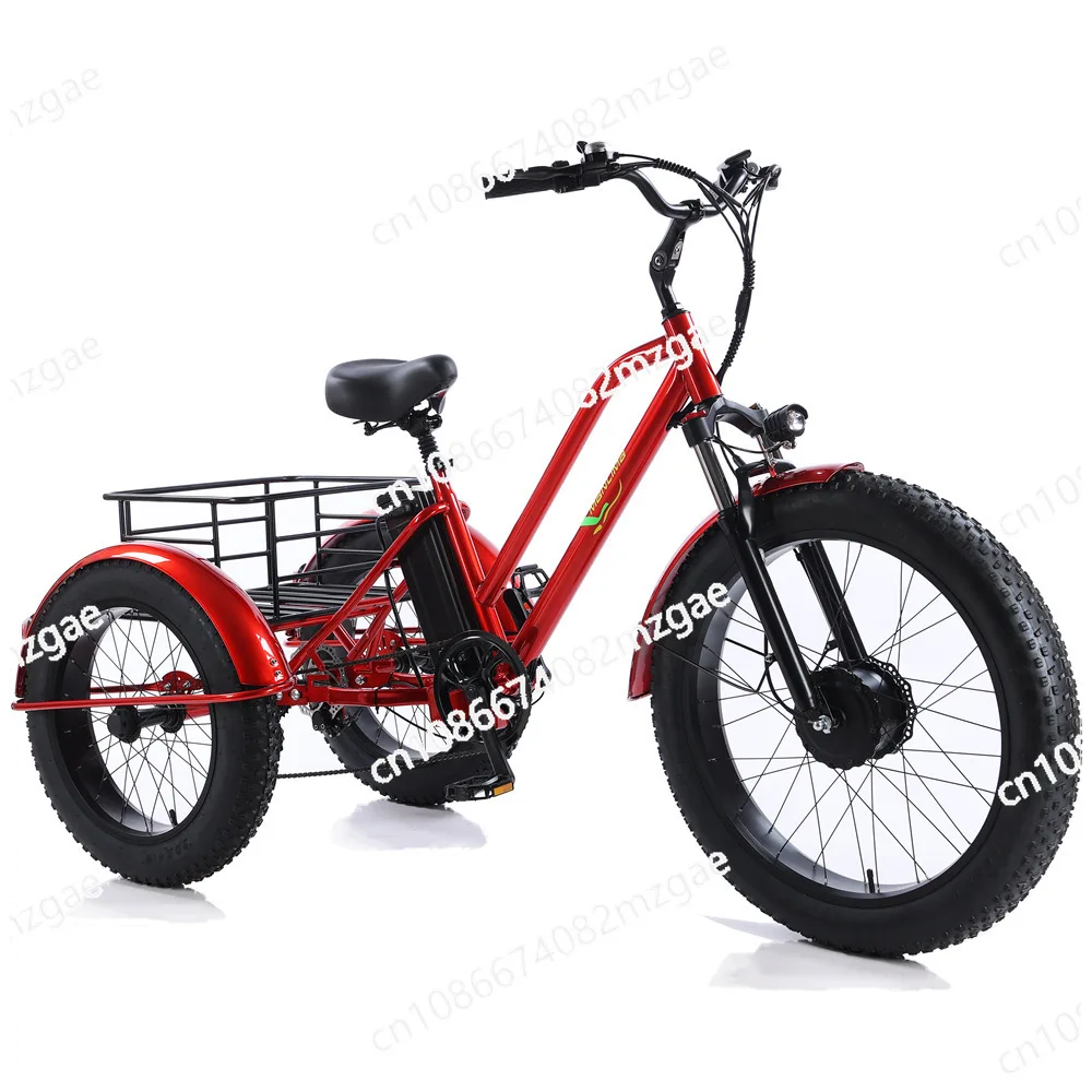 Vegetable Basket Snow Lightweight Tricycle Lithium Battery Pedal Front Drive Assisted Bicycle