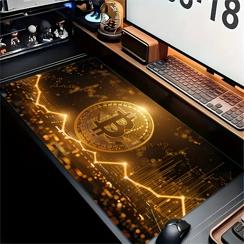HD Printing New Bitcoin Logo Mouse Pad Non-slip Rubber Laptop PC Mousepad Keyboard Mat Office Gaming Desk Mats 900x400 800x300
