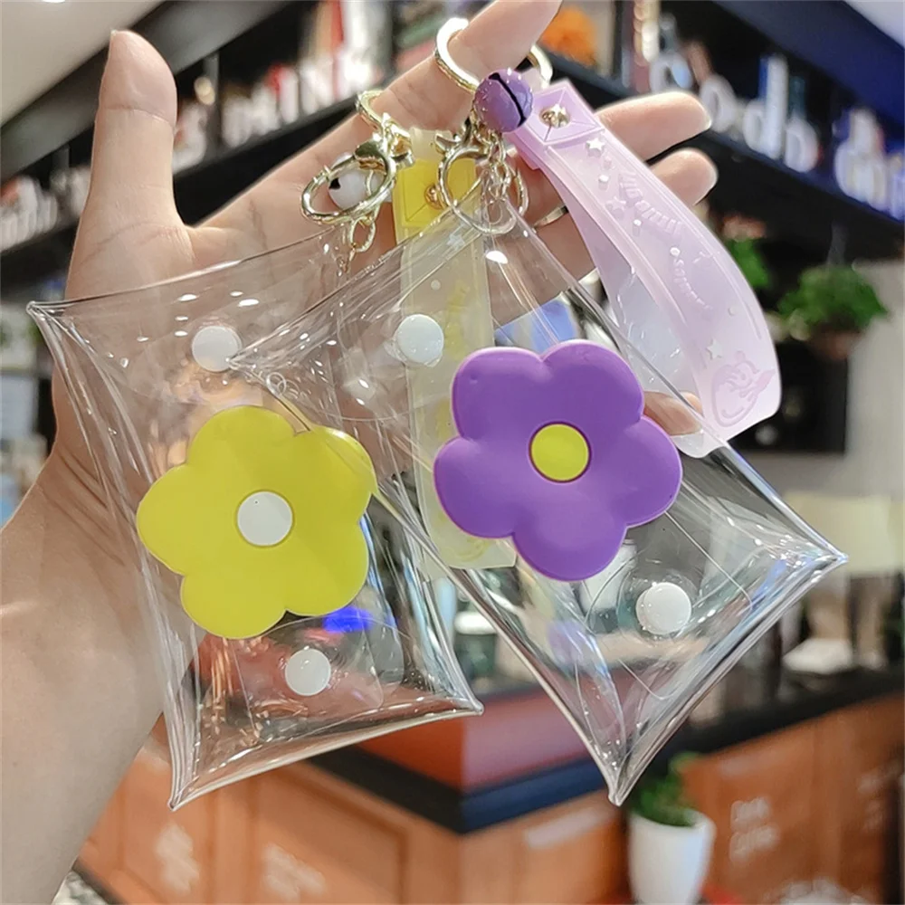 

Cute Flower Mini Coin Purse For Women Girls Clear Female Purses Key Lipstick Earphone Transparent Storage Bags Wallet Pouch