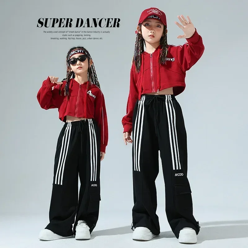 

New Girls Hip-hop Street Dance Trendy Clothing Children Jazz Dance Clothing Stage Shows Performance Costumes