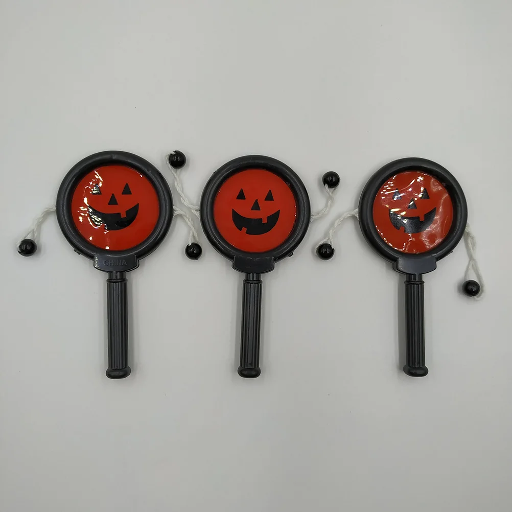 10pcs Halloween Pumpkin Rattle Drum Baby Shaking Lightweight Musical Instrument For Infant Hand-Eye Coordination Kids Gift