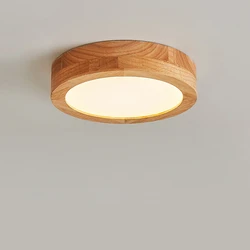 Einfache runde Decken leuchten Schlafzimmer LED Decken leuchten Holz lampe Wohnkultur Lampen nordischen Korridor Studie Küche Ess lampe