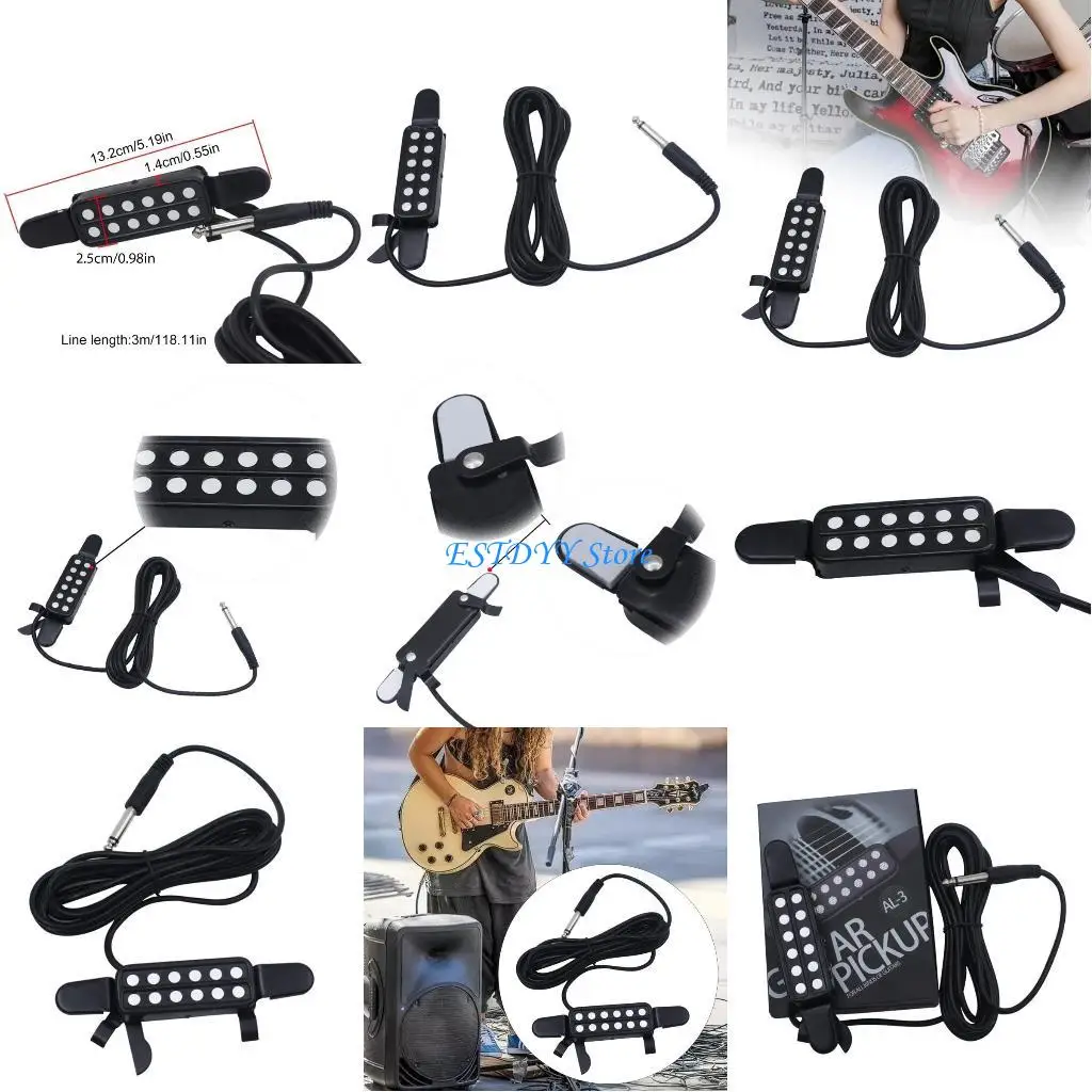 

G6DE Guitar Pickups Classical Transducer Pickups 6 Sound Hole Acoustics Electric Guitar Electric Volumes Pickup Accessories