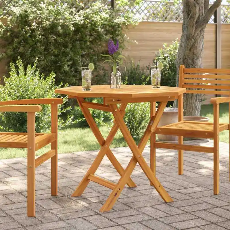 Tragbarer 85x85x76cm Teakholz-Gartentisch, Leicht Faltbar & Reinigbar, Premium-Qualität, Perfekt für Draußen