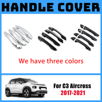 Aotomobile Door Handle Lid For Citroen C3 Aircross A88 Accessories 2017 2018 2019 2020 2021Carbon Fiber Car Outer Ornament Flap