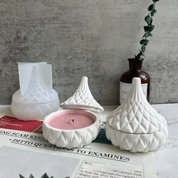 DIY Handmade Gypsum Candle Cup Mold Resin Concrete Storage Box Making Silicone Mould Drop Shape Gift Box Planter Craft Form Tool
