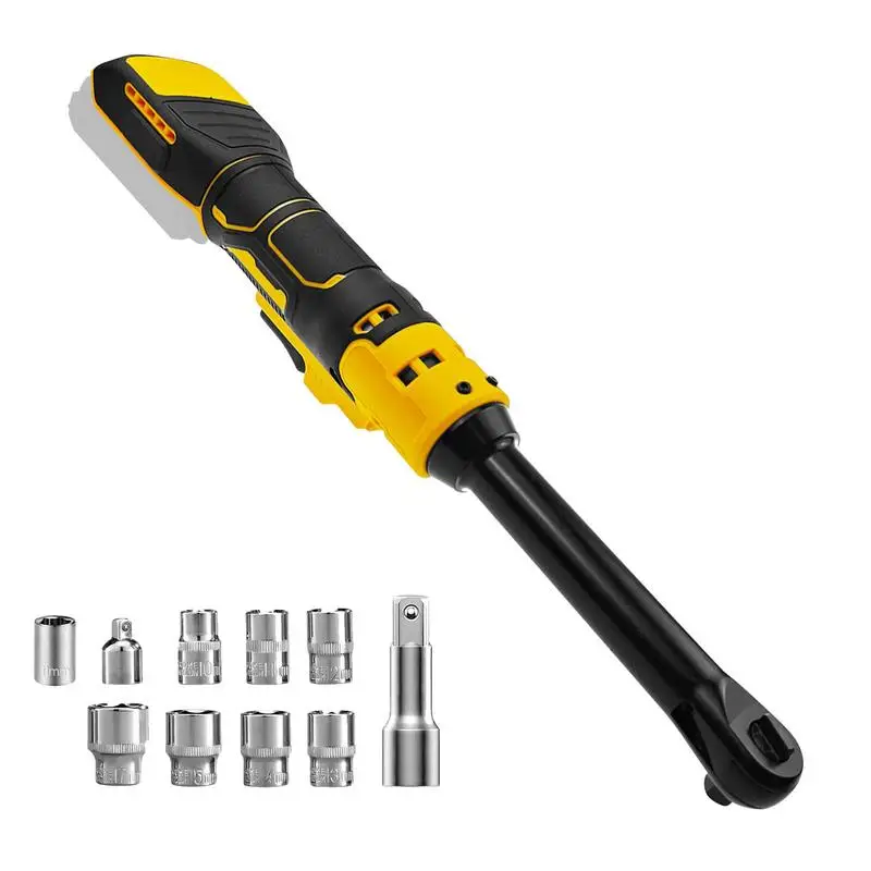 

Electric Wrench Ratchet Electric Ratchet Set 21V 3/8 Inch Power Tool With Drive & Extension Bar For Mechanical Industrial Home