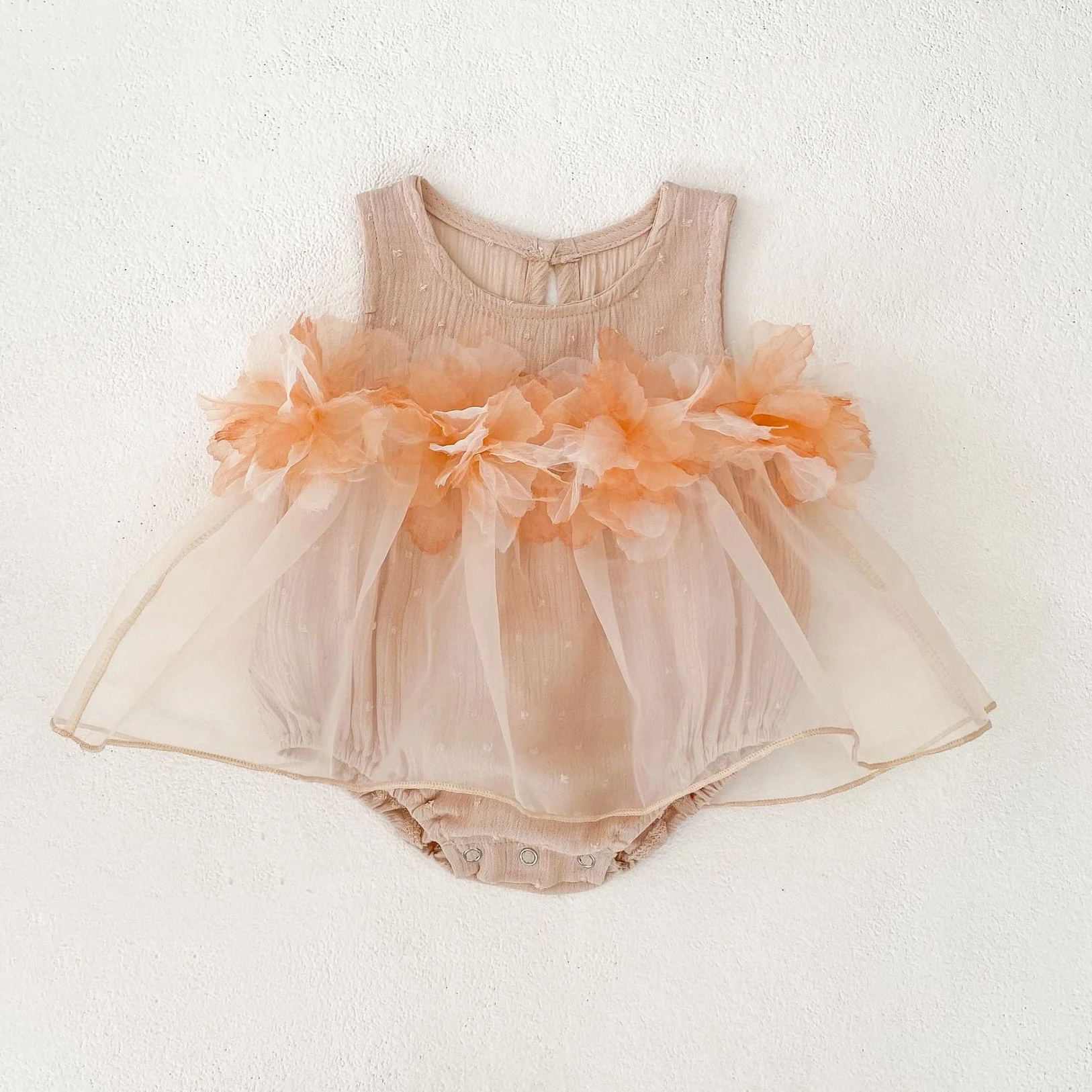 0-24M Flower Romper for Baby Girl Newborn Kid Baby Clothes Summer Sleeveless Cotton Bodysuit Elegant Princess Dress Outfit