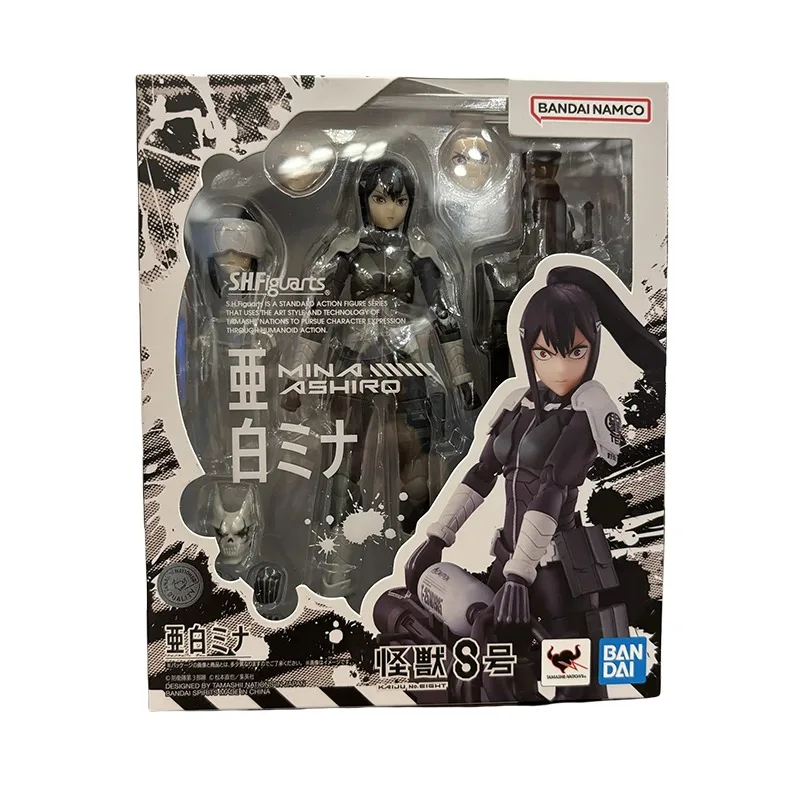 Original Genuine Bandai Anime KAIHU NO.8 MINA ASHIRO SHF Joints Movable Model Toys Action Figure Gifts Collectible Ornaments Kid