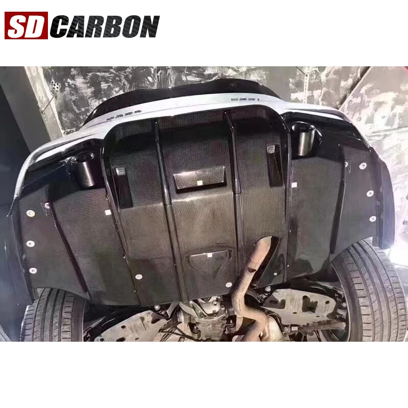 لسيارات BMW 3 series F30 F35 GEEX نمط ألياف الكربون مانع صدمات خلفي للسيارة الناشر الخلفي الخائن سبويلر عودة تحويلة الشفاه اكسسوارات السيارات #5