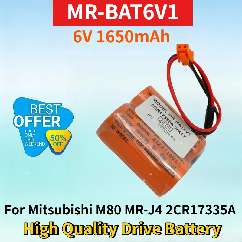 

Newest MR-BAT6V1 6V 1650mAh Lithium-ion Rechargeable Battery for Mitsubishi M80 MR-J4 2CR17335A WK17 High Quality Drive Battery