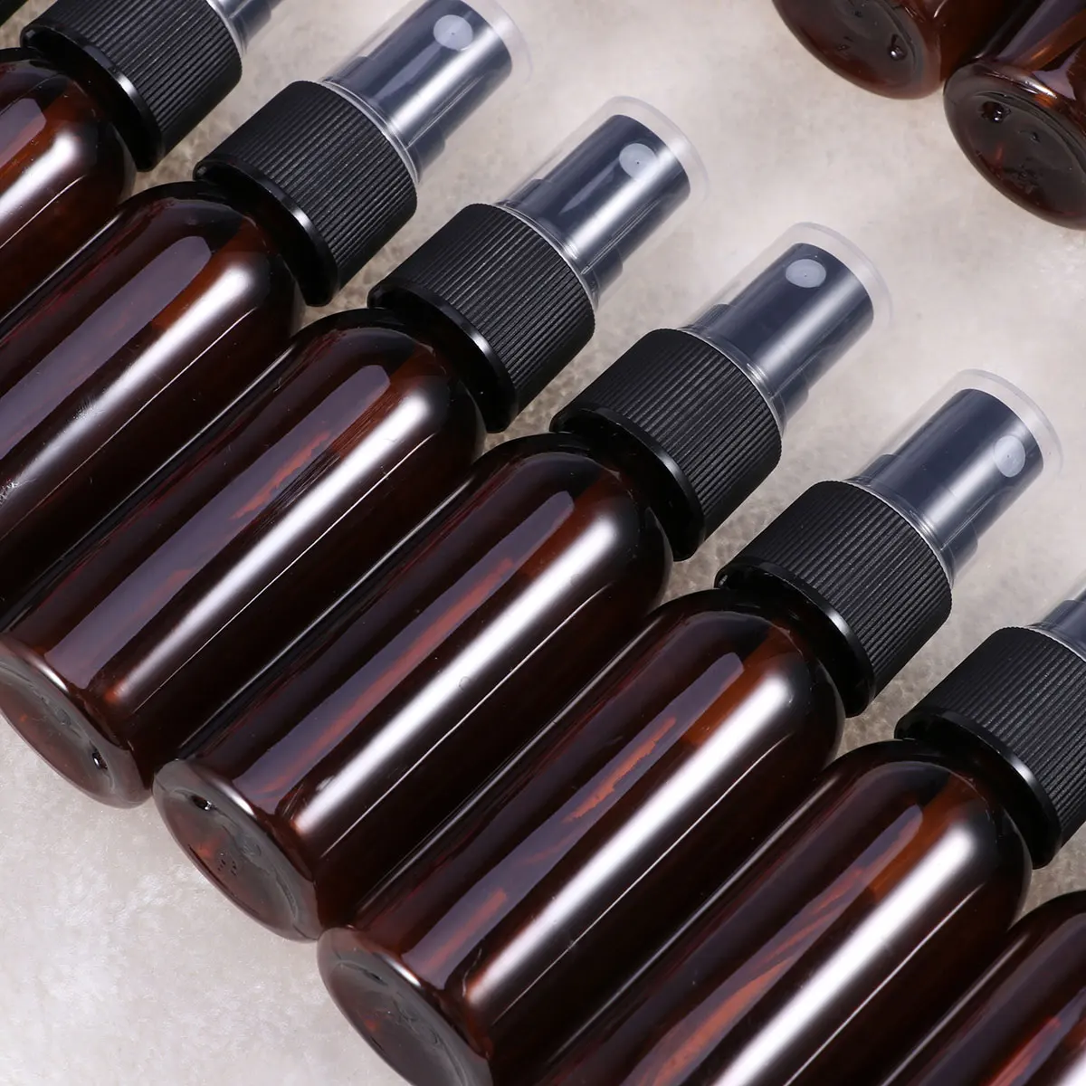 10 szt. Butelki z rozpylaczem Małe Przenośne Podróżne Szczelne Wielokrotnego Użytku Plastikowe Puste Do Pianki do Włosów Brązowy Dozownik Opakowanie