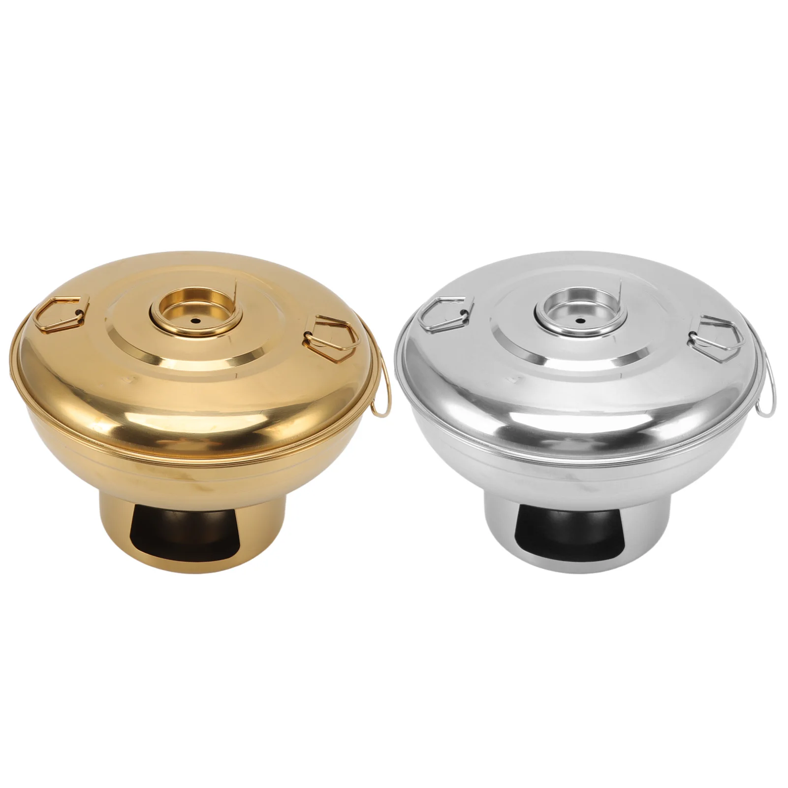 Olla caliente de carbón portátil de acero inoxidable, olla pequeña para hielo seco, olla caliente para té de la leche para una persona, estufa eléctrica de cerámica de inducción