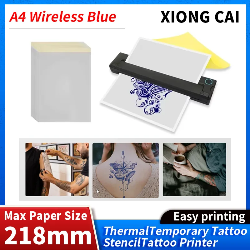 TD-820 A4 Tattoo Printer Thermal Template Machine Wireless Bluetooth Professional A4 Paper Printer With Android Ios Portable