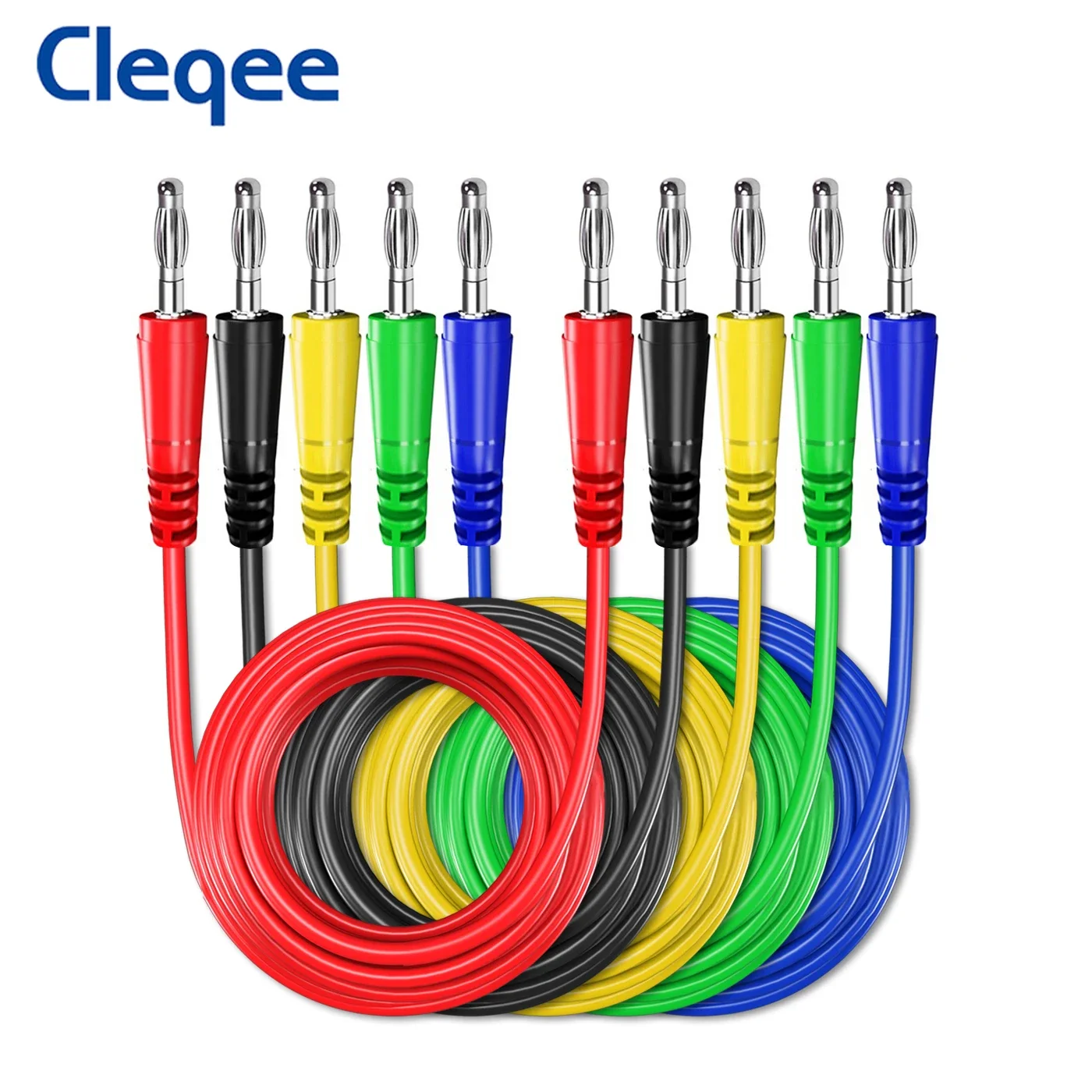 Cleqee Serie Multimeter-Prüfkabel-Set 4mm Bananenstecker Sicherheits-Piercing-Sonden Krokodilklemmen Kfz-Werkzeugset