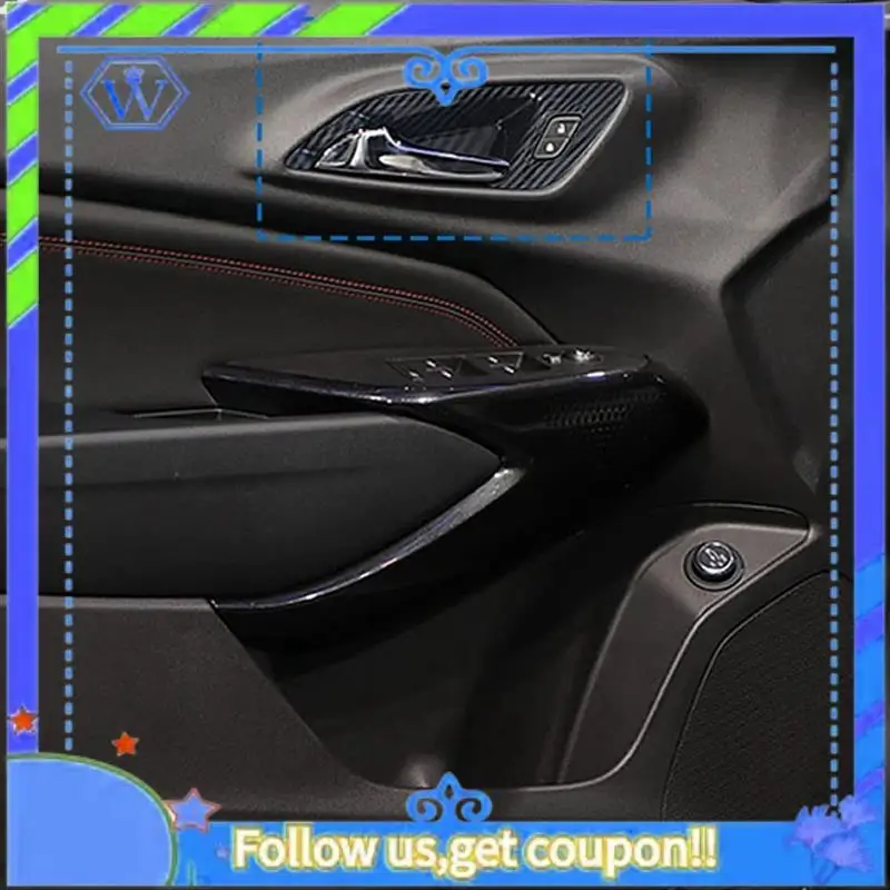 M46K-1Set peças acessórios para trax seeker 2023 2024 porta interna do carro tigela quadro capa guarnição acessórios-abs carbono fi