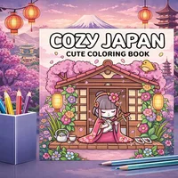Cozy Japan Coloring Books for Adults 28 Pages Cutie Style Colouring Book Drawing Supplies Christmas Thanksgiving Gift
