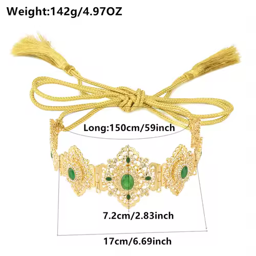 Moroccan Caftan Belt For Women Wedding Dress Gold Color Belly Chain Jewelry Arab Robe Bijoux Bridal Gift Lenght Adjustable - Image 6