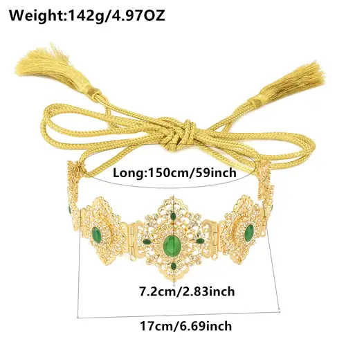 Moroccan Caftan Belt For Women Wedding Dress Gold Color Belly Chain Jewelry Arab Robe Bijoux Bridal Gift Lenght Adjustable - Image 6