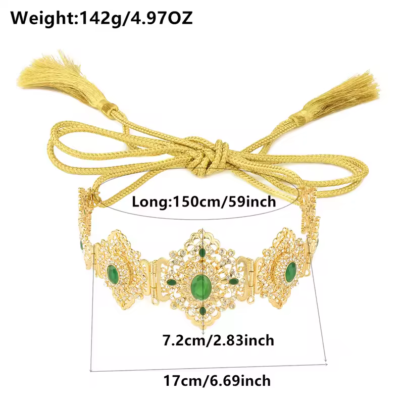 Moroccan Caftan Belt For Women Wedding Dress Gold Color Belly Chain Jewelry Arab Robe Bijoux Bridal Gift Lenght Adjustable - Image 6