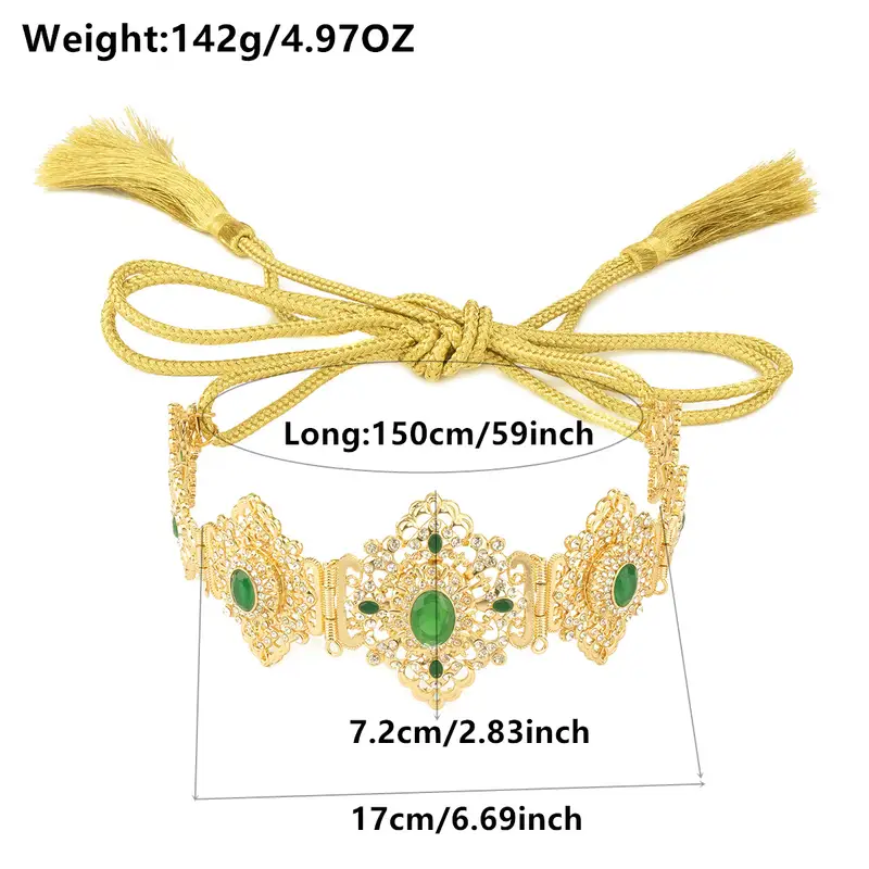 Moroccan Caftan Belt For Women Wedding Dress Gold Color Belly Chain Jewelry Arab Robe Bijoux Bridal Gift Lenght Adjustable - Image 6