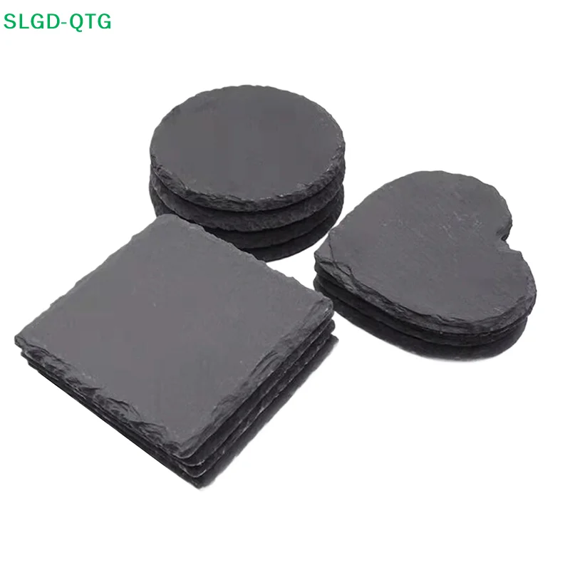NEW Table Coaster Japanese Style Reusable Slate Stone Drink Coaster Decorative Kitchen Tea Cup Mug Heat Resistant Rock Coaster