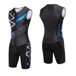 Triathlon Sleeveless Cycling Jersey Set for Men, Skin Suit, Bike Clothing, Swimming, Running, Riding