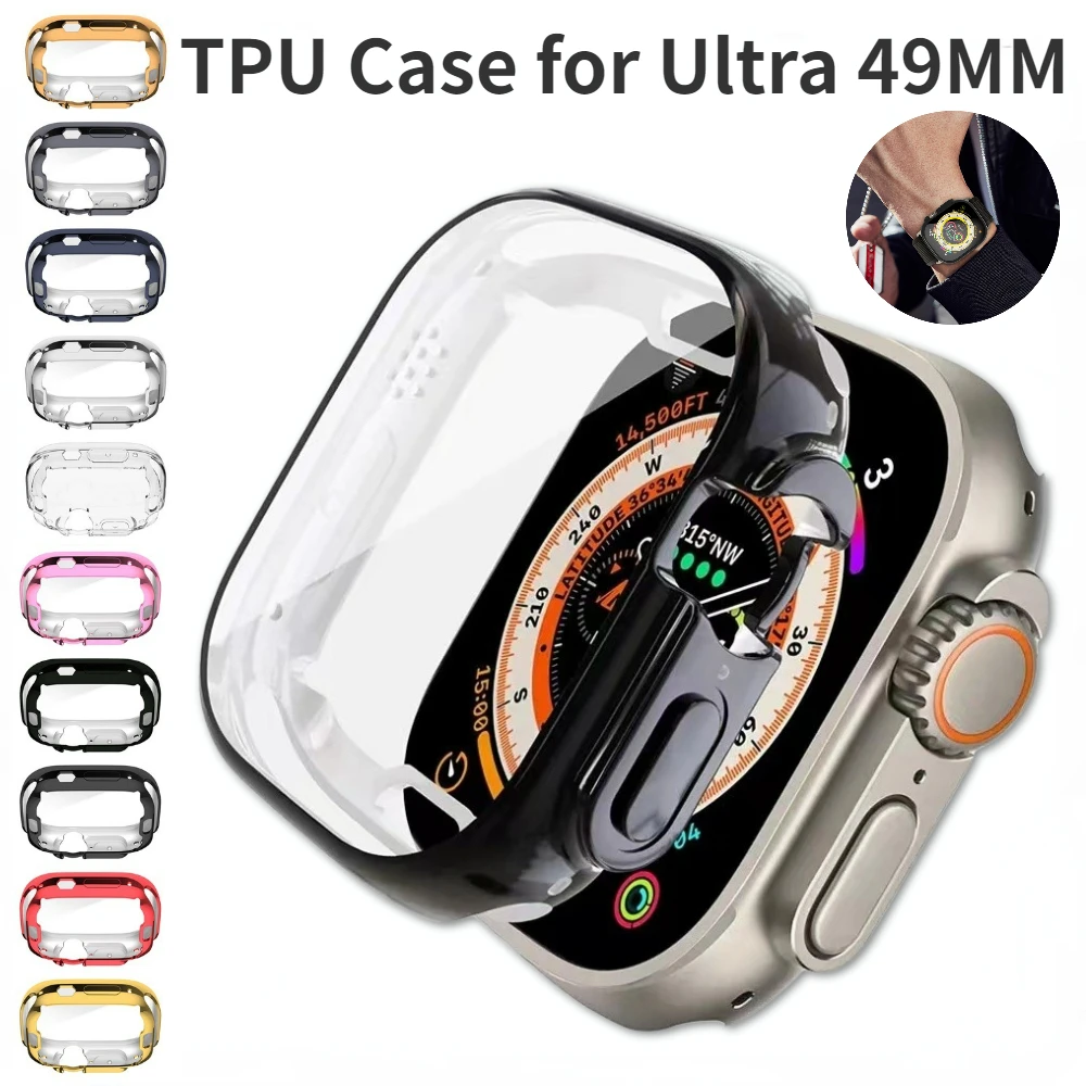 TPU Case Cover for Apple Watch Ultra 49mm Bumper NO Screen Protector Protective Scratch-Resistant Frame for iWatch Ultra 2 49mm