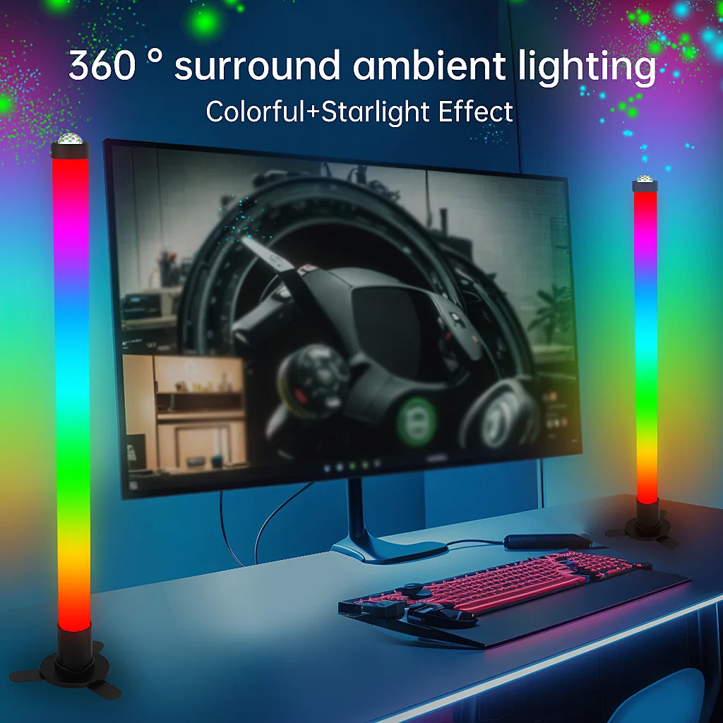 Colorful Atmosphere Light Computer Desktop Music Sync Light with RGB Backlight Rhythm Light e-sports room Mood Light Gift