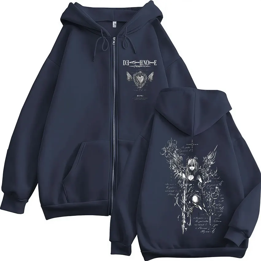Anime Death Note Misa Amane Zipper Hoodies Men Women Clothing Fashion Casual Long Sleeve Zip Up Hooded Sweatshirts Jacket Coat