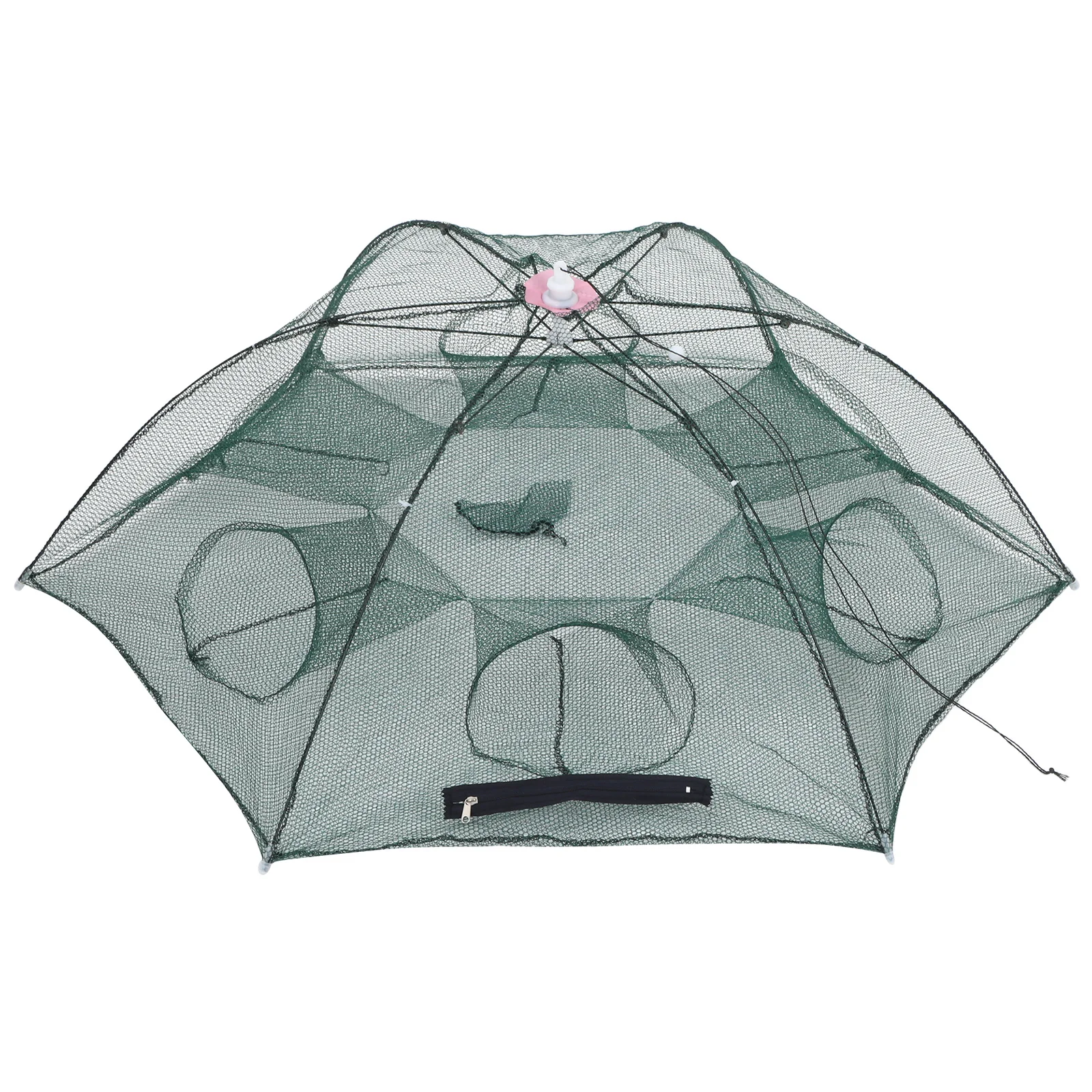 

Fishing Net Foldable with Umbrella Shape Six Entrance for Smelt Eels Crab Lobster Minnows Shrimp Crawfish Easy Storage