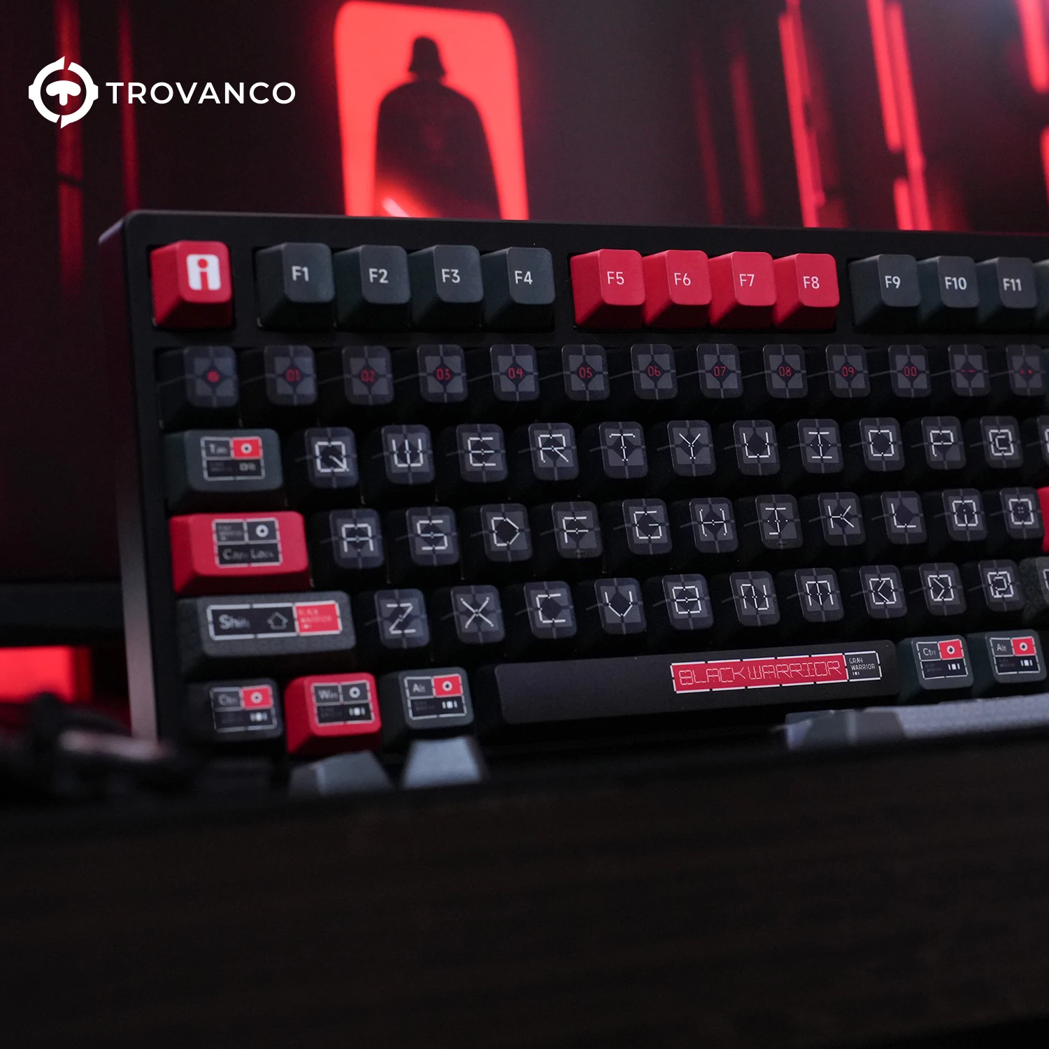 Black Troopers Theme Keycaps PBT FC Profile Top printed Dye Sublimation Process for MX Switches Gaming Keyboard 129 Key Caps