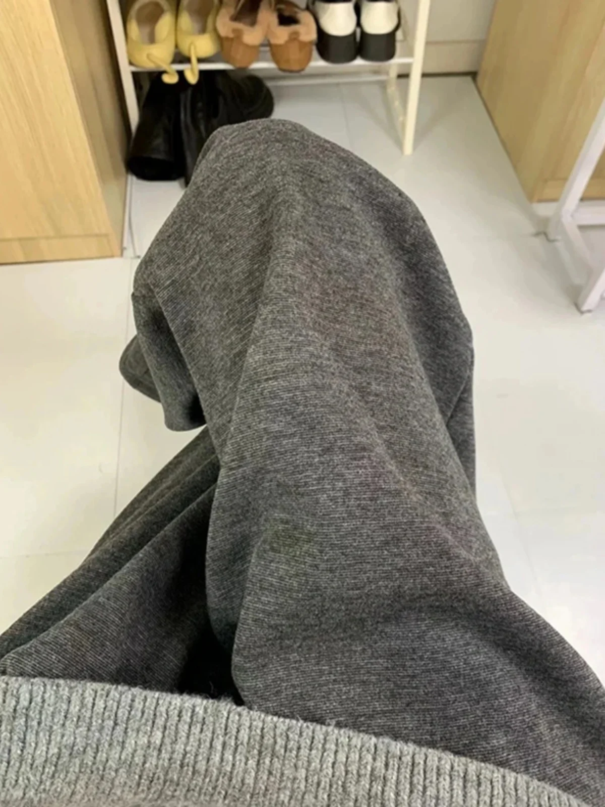 

Deep ey Thiened Fce Lined Wide Leg Pants Men's Autumn Winter Straight Cut Sports Trousers Drapey Comfortable Sweatpants