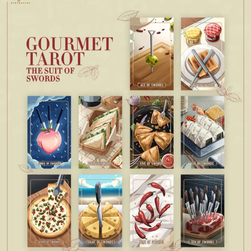 10.3*6cm Gourmet Tarot 80 Pcs Cards Tarot Made Flavourful The Art