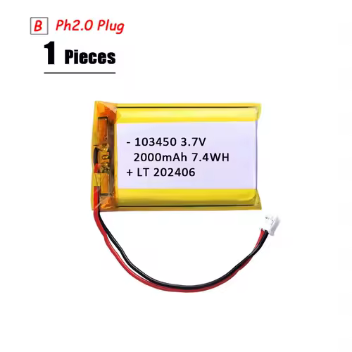 3.7V Lipo Battery Ph2.0 Plug Rechargeable Lithium Battery 3.7V For PS4 Humidifiers GPS Navigation  Bluetooth Speaker MP3 MP4 - Image 20