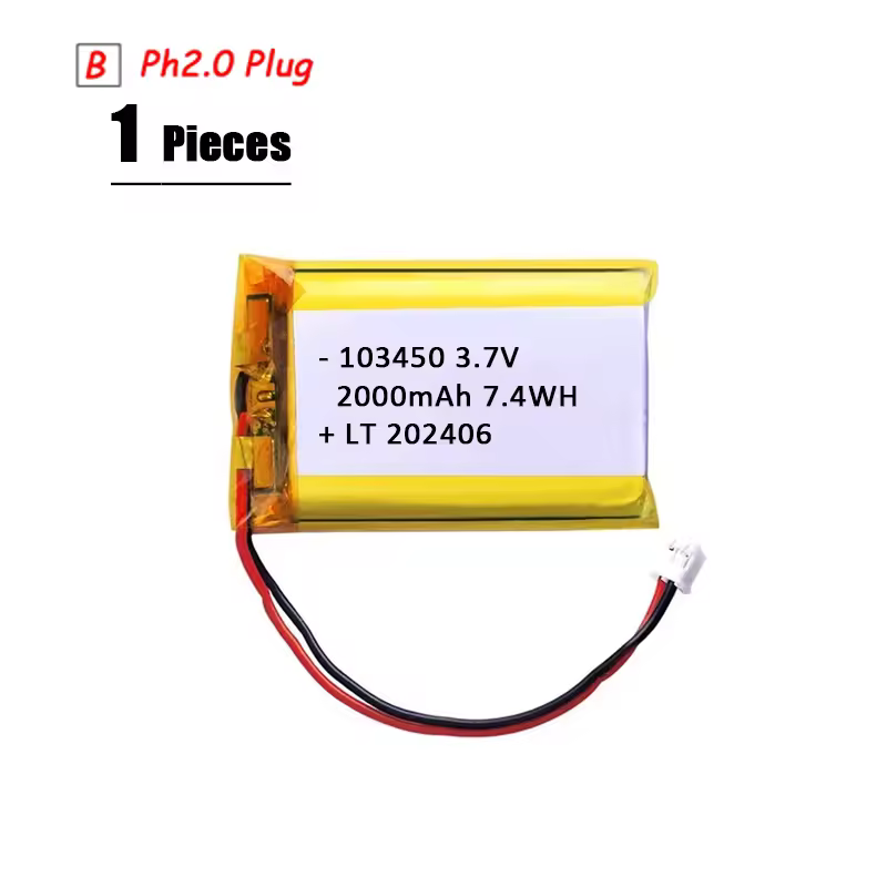 3.7V Lipo Battery Ph2.0 Plug Rechargeable Lithium Battery 3.7V For PS4 Humidifiers GPS Navigation  Bluetooth Speaker MP3 MP4 - Image 20