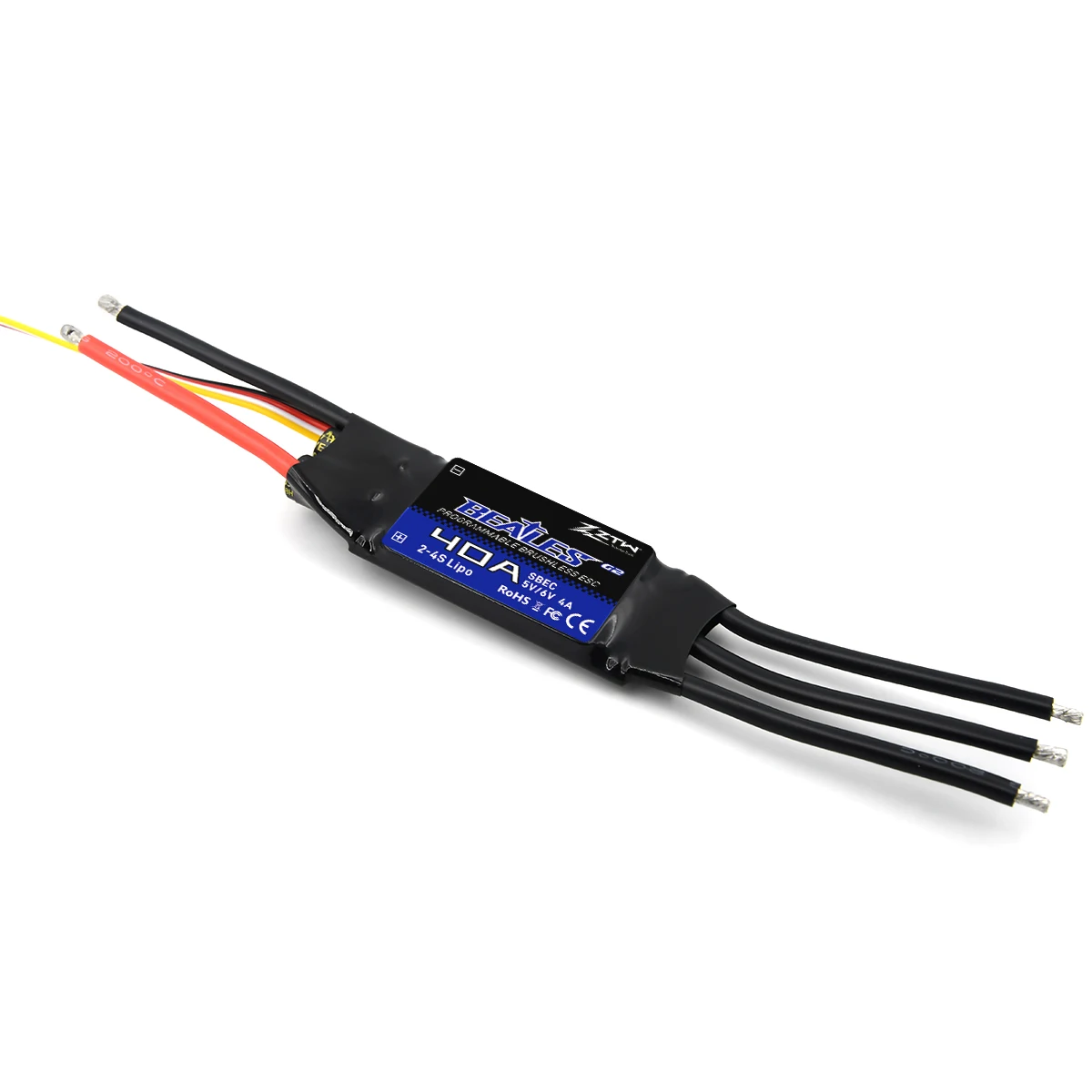 Controlador de velocidade sem escova Ztw para avião rc, modelo g2 32 bit esc 20a 30a 40a 50a 60a 80a 100a 2-4s/2-6s sbec 5v/6v 8a