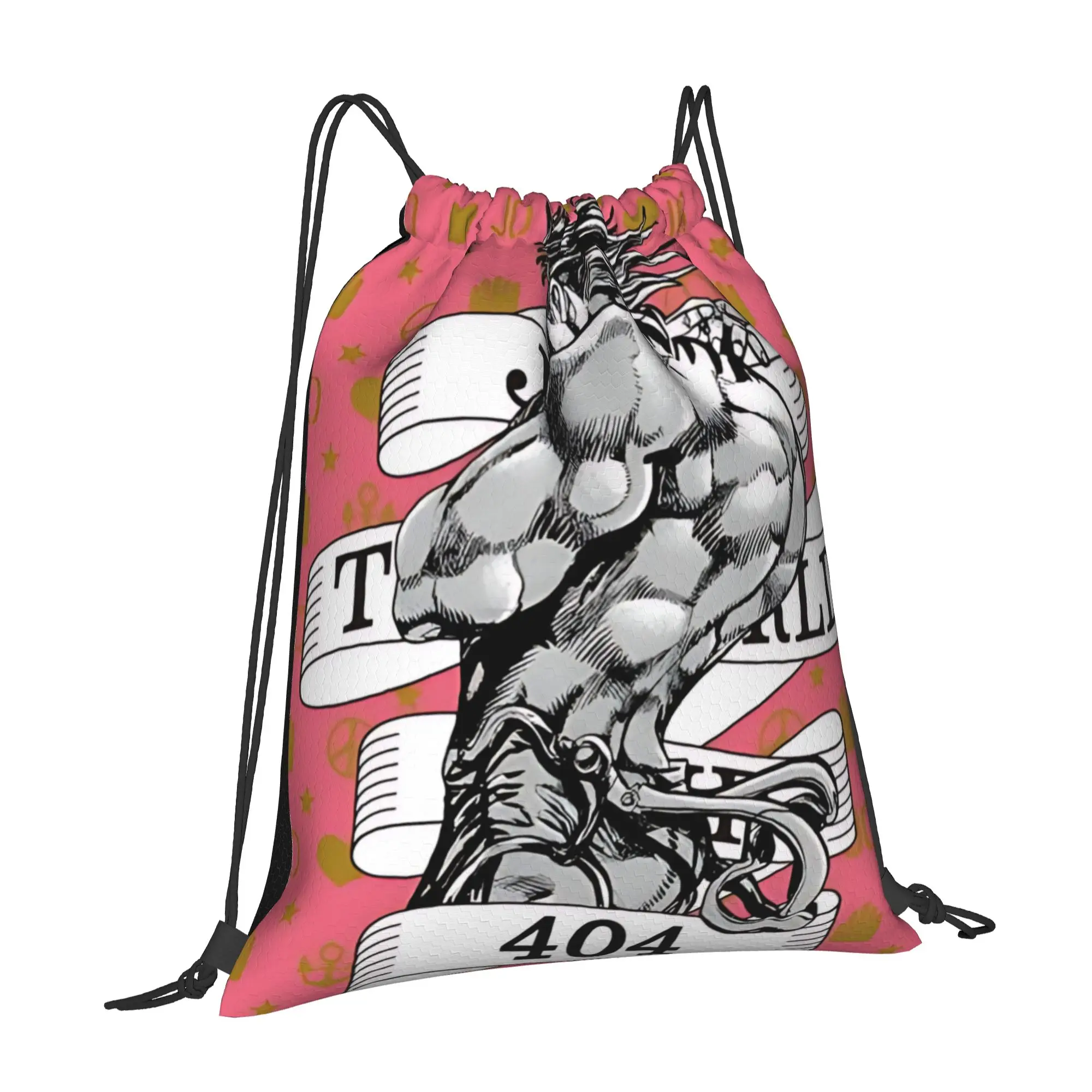 sports Pouch Jojo's Bizarre Adventure World  Portable Sports Drawstring Bags Riding Backpack Gym Clothes Storage Backpacks