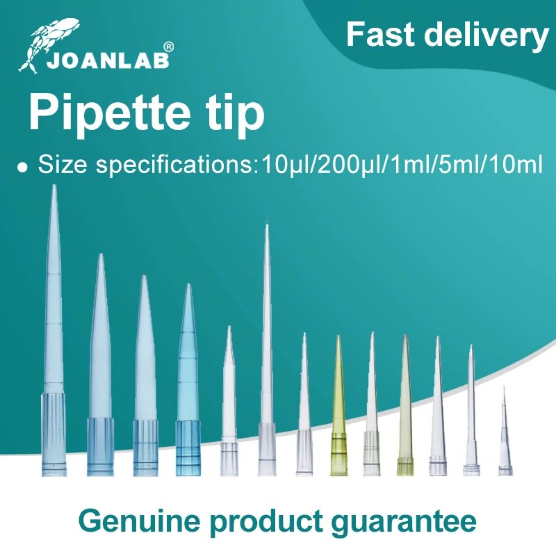 JOANLAB Końcówki do pipet laboratoryjnych 10ul 200ul 1ml 5ml 10ml Mikropipeta Jednorazowa plastikowa końcówka do pipety Materiały laboratoryjne