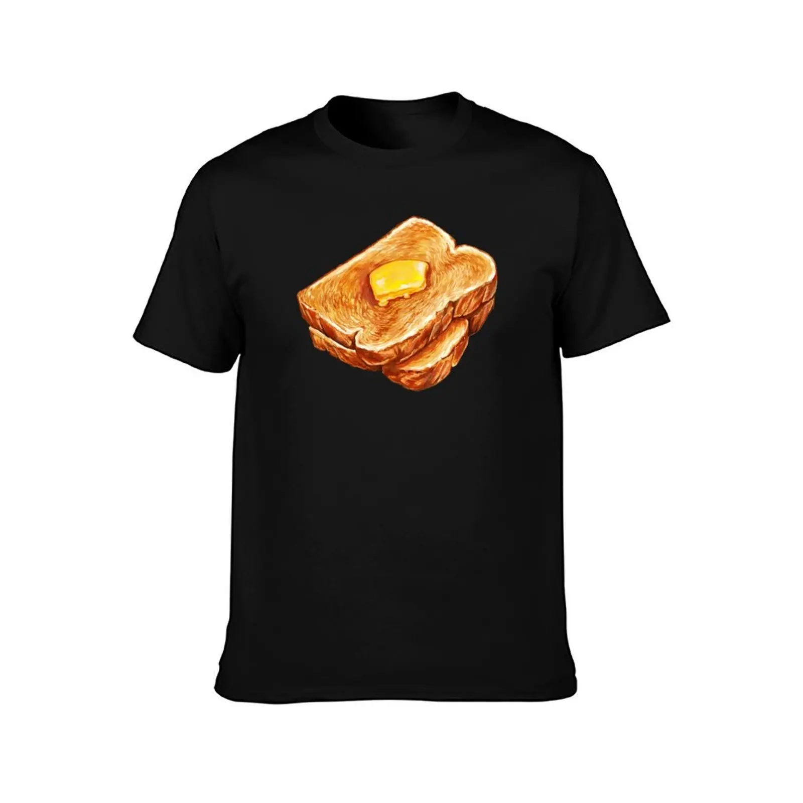 Buttered Toast Pattern T-Shirt Soft Durable Cotton T-Shirt