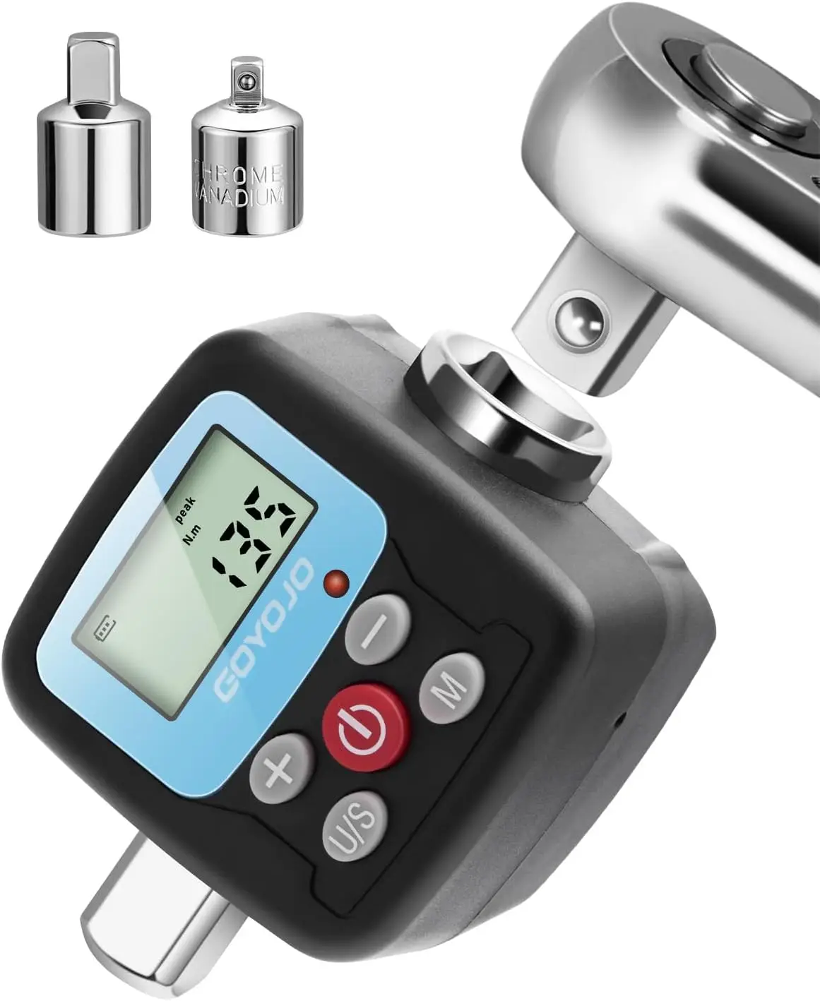 

Digital Torque Wrench Adapter 4-135Nm with Display, 1/2" 1/4" 3/8" for Motorcycles Engine DIY Use