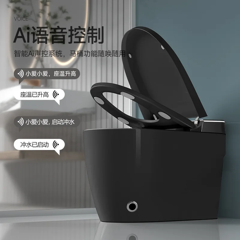 Black And Gray Color Phnom Penh Smart Toilet Without Water Pressure Toilet, Automatic Heating Induction Integrated Toilet