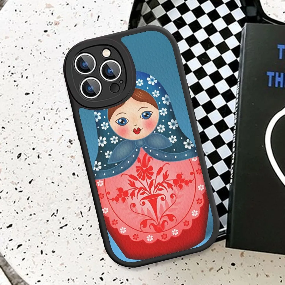 Russian Dolls Matryoshka Cute Phone Case Hard Leather For IPhone 14 13 12 Mini 11 14 Pro Max Xs X Xr 7 8 Plus Fundas