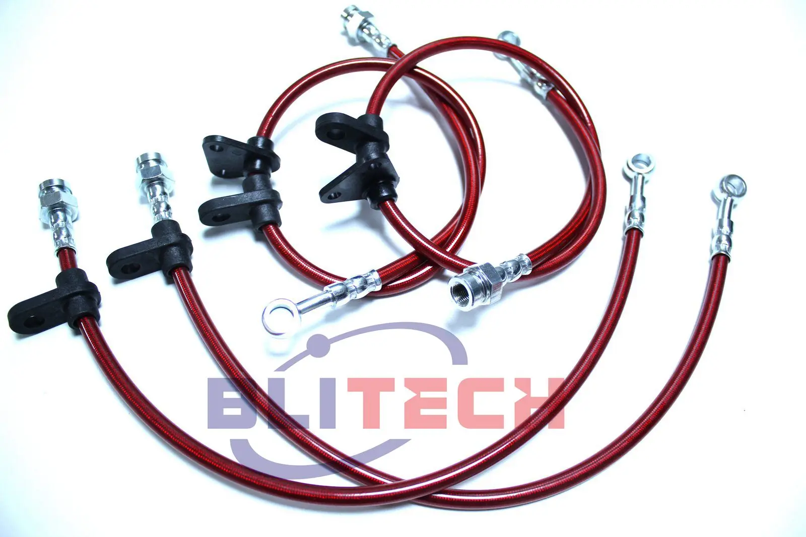 STAINLESS STEEL HOSE BRAKE LINE Fit 88-91 HONDA CR-X/CRX ED8ED9 FRONT+REAR LINE RED BLUE