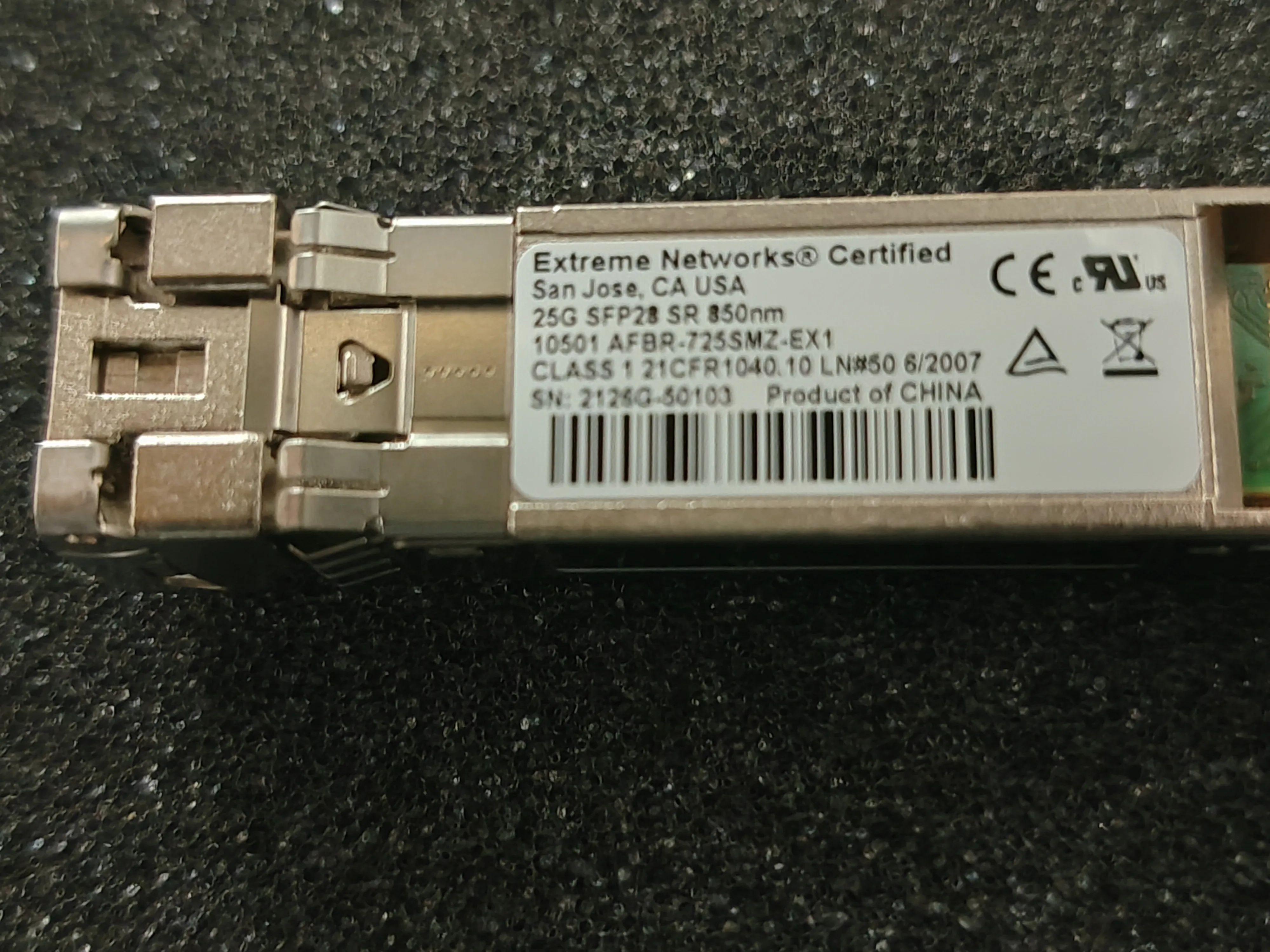 Optical Fiber SFP+ 25G SFP28 SR 850NM Extreme Networks 10501 AFBR-725SMZ-EX1 Extreme 25GB SFP Optical Switch